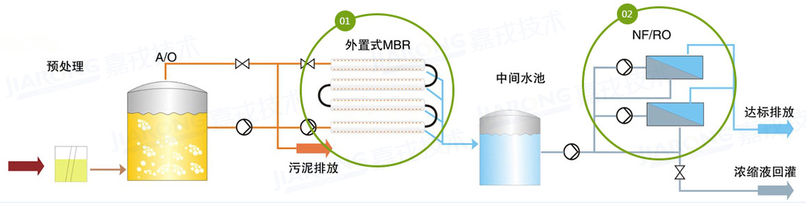 垃圾渗滤液处置工艺，纳滤/反渗入工艺